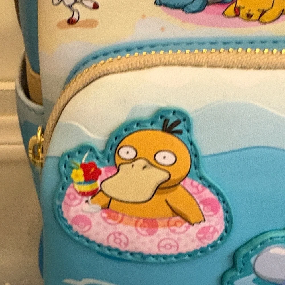 Loungefly Pokémon Beach Adventure Kids Backpack - Blue and White & Wallet - Picture 7 of 16